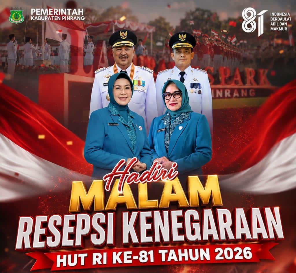 Pemkab Pinrang Gelar Malam Resepsi Penutup HUT ke-81 RI di Lasinrang Park Hadirkan Quick Band Supalamedia