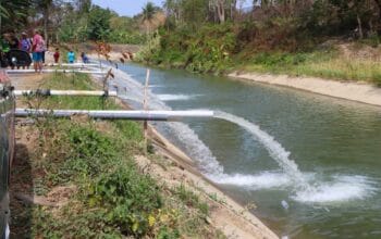 Sungai Saddang Dipompa  ke Saluran Induk Pekkabata Untuk Menambah Pasokan Air