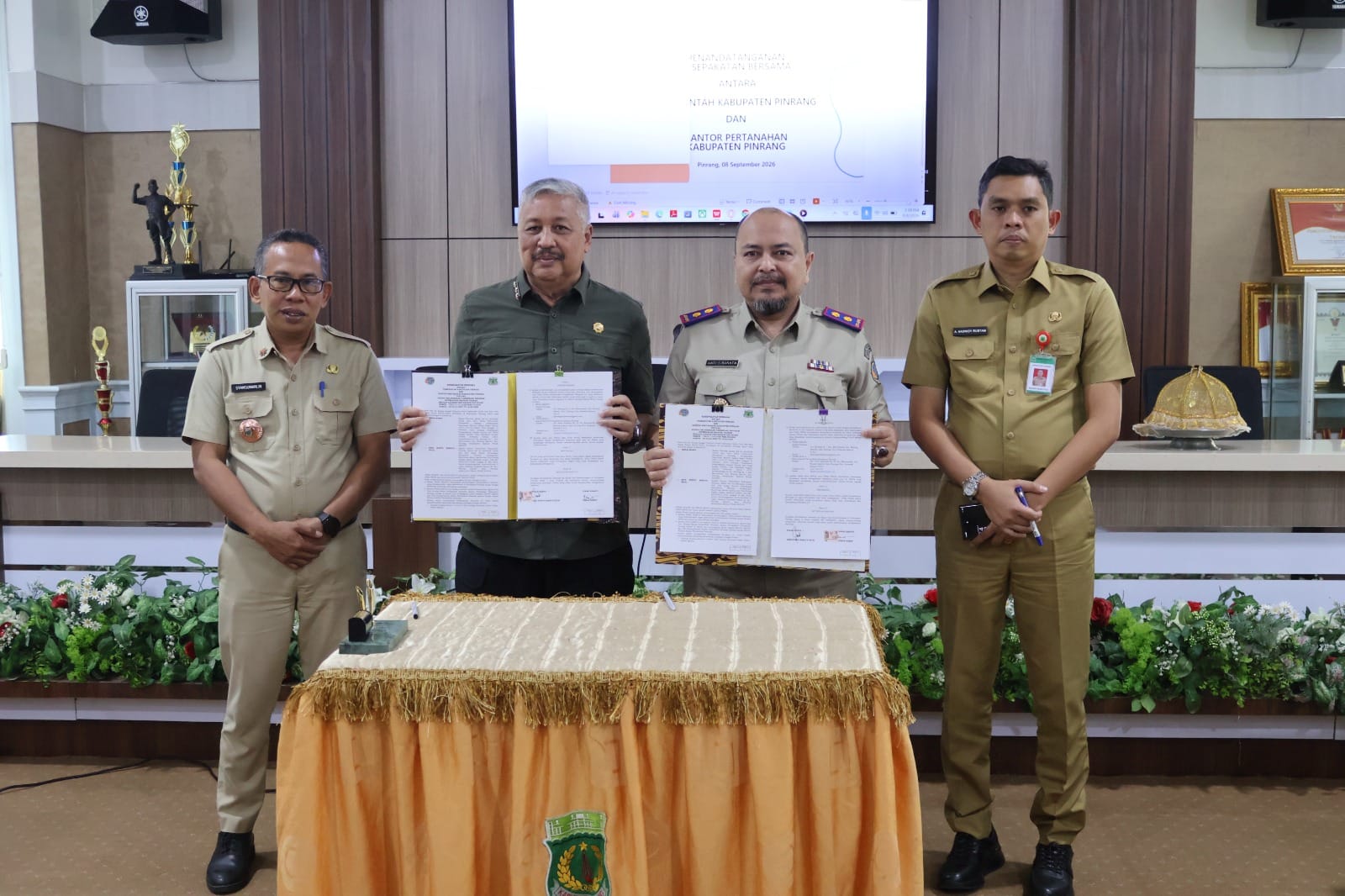Pemkab Pinrang dan BPN Teken Kerja Sama 9 Program Optimalisasi Ekonomi Supalamedia